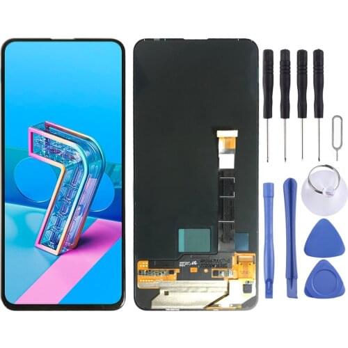 LCD Screen and Digitizer Full Assembly for Asus ZenFone 7 / ZenFone 7 Pro ZS671KS ZS670KS OLED Materia (Black)