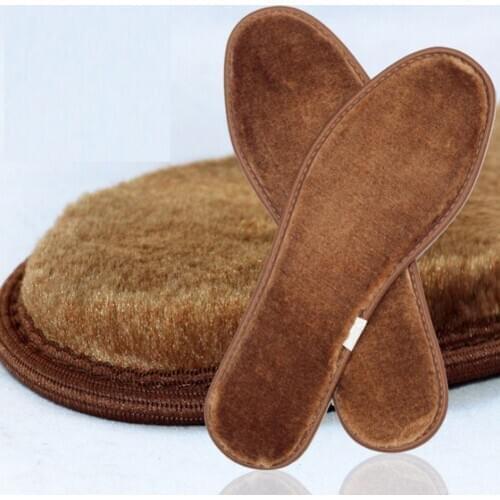 Unisex Winter Thickened Wool Insoles For Shoe Thermal Imitation Cashmere Fur Snow Boots Shoes Inserts Fleece Keep Warm Shoes Pad