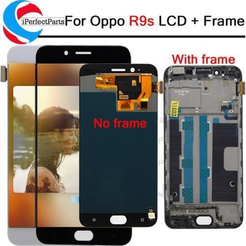100% Tested 5.5'' LCD Screen For OPPO R9S Full LCD Display + Touch Screen Digitizer Assembly Replacement With Frame