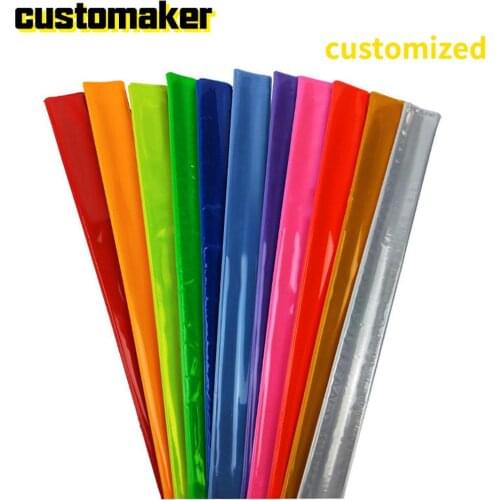 100 pcs Custom Night running ride Reflective snap ring wristband safety sport fluorescent bracelet Gift printing custom logo