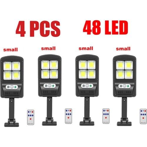 4pcs tabular oblong Powerful Remote Control Solar Light Led Outdoor Solar Lamp Motion Sensor Garden Wall Street Decorative secur