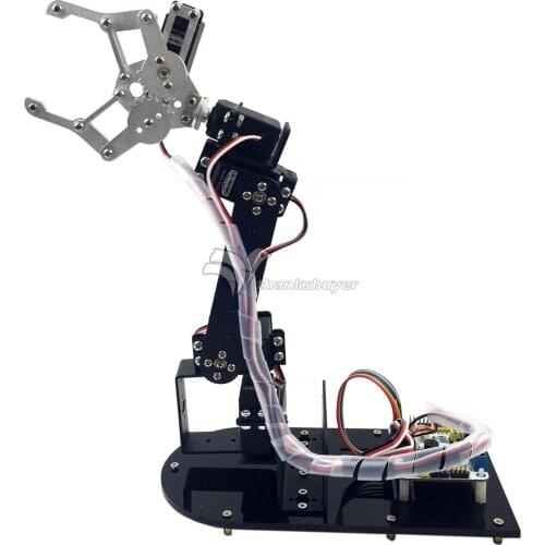 5 DOF Mechanical Arm Metal Structure Holder Kits w/ Metal Servo Horn for Robot Teaching Platform