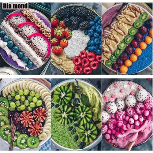 5D DIY Diamond Painting Food Fruit Diamond Embroidery Ice Cream Cross Stitch Full Square Round Drill Manual Gift Home Decor
