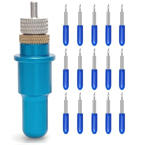 60 Degree 15pcs Roland Plotter Vinyl Cutter Knife Blades +1pc 14mm Roland Blade Holder Cutting Milling Carving Tool