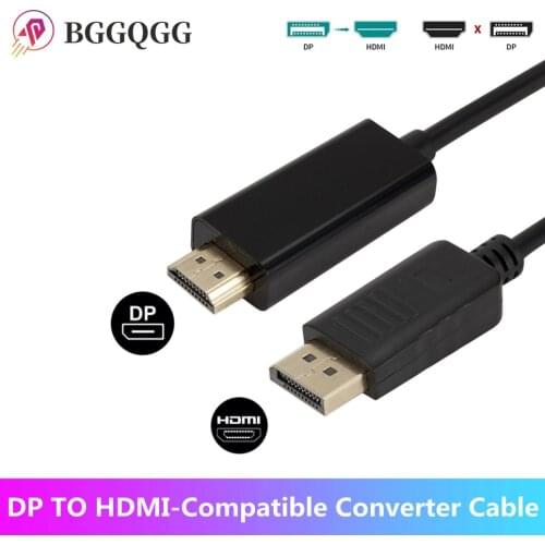 BGGQGG Displayport DP To HDMI Adapter Converter Cable 1.8M 6FT DisplayPort to HDMI for Laptop Projector TV DP to HDMI Adapter