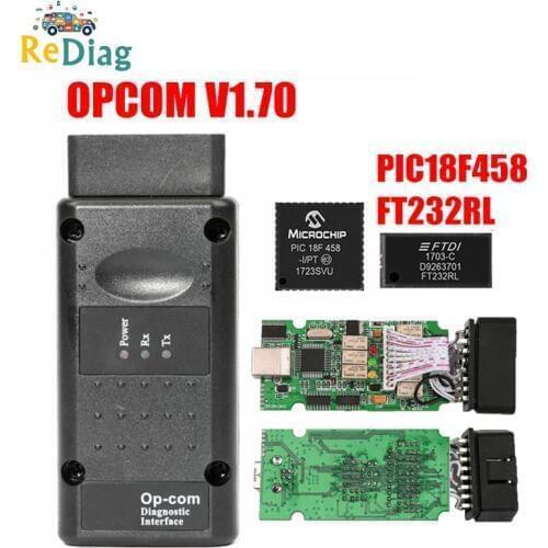 OP COM for Opel V1.70 OBD2 OP-COM Car Diagnostic Scanner Real PIC18f458 OPCOM for Opel Car Diagnostic Tool Flash Firmware