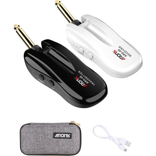 5.8GHz Guitar Wireless System Audio Transmission with 5.8G Transmitter Receiver Built-in Rechargeable Battery for Guitars Bass