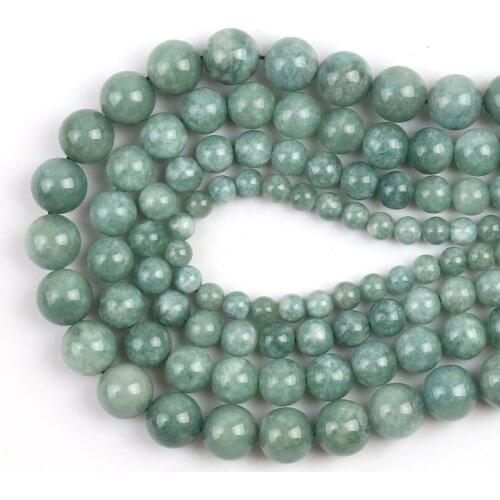 Burmese Jades Natural Angelite Stone Round Beads Loose Spacer Beads 15''6/8/10/12mm For Jewelry Making DIY Bracelet Accessories