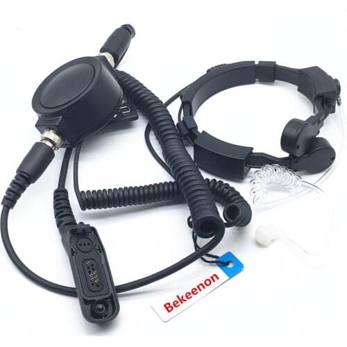 Big Round PTT Throat Control Air Tube High sensor headphone for motorola XIR P8268 P8660 DP4800 DP3400 XPR6500 APX2000 etc radio