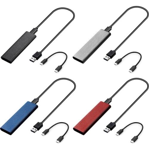 M.2 SSD Case USB3.1 NVME NGFF M/B Key External Hard Drive 10Gbps Enclosure Box Hard Disk Storage Compatible for Desktop Laptop