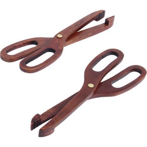 Wood Food Tongs Barbecue Steak Tongs Bread Dessert Pastry Clip Clamp Buffet Kitchen Cooking Tools