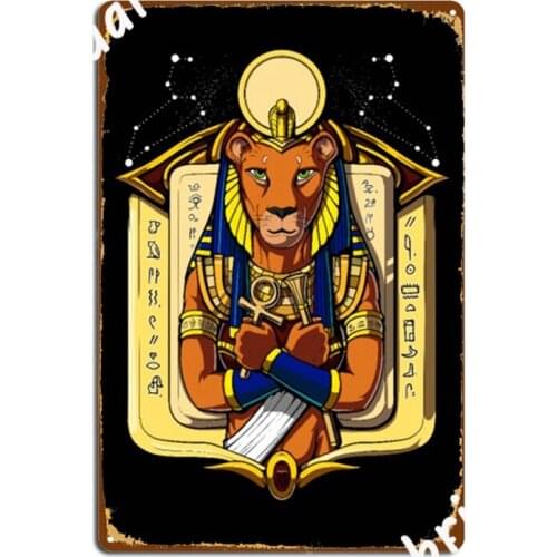 Egyptian Goddess Sekhmet Metal Signs Cinema Living Room Custom Kitchen Plaques Tin sign Posters