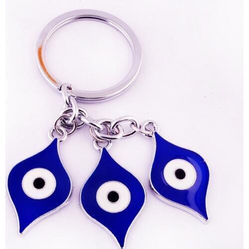 Feng Shui Keychains Blue Evil Eye Amulet Keychain Home Decoration Car Key Chain Y1517