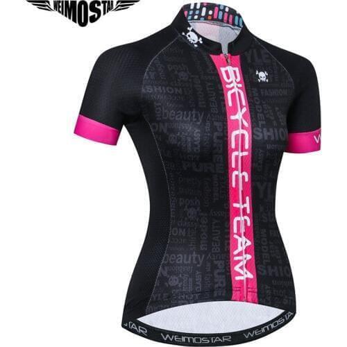 Weimostar Team Cycling Jersey Women Mountain Cycling Clothing Summer Ride Racing Bicycle Jersey Webbing Downhill Bike Jersey Top