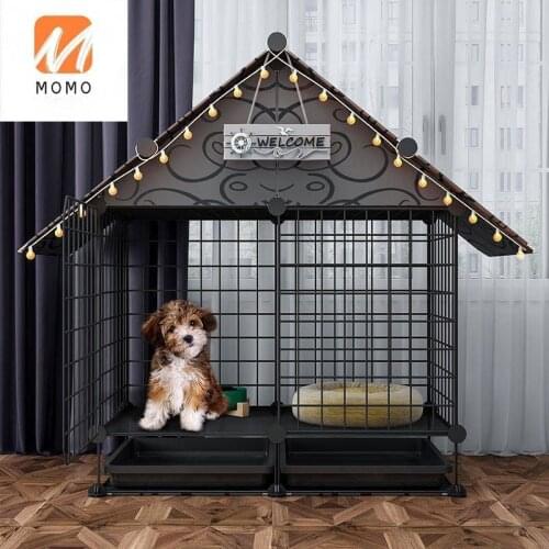 Dog Cage Cage Small Dog Villa with Toilet Dog House Puppy Dog Teddy/Pomeranian Kennel Pet Fence Dog House and Durable Durable