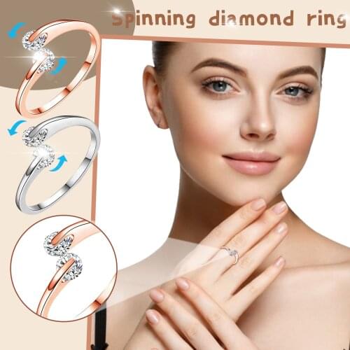 Fidget Beads Rings For Anxiety For Women Ring Adjustable Finger Single Spiral ring Wedding Party Anniversary Ring For Women