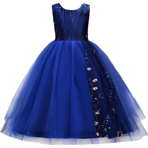2021 Summer Girl Embroidered Dress Childrens Princess Dress Girls' Elegant Party Dress Pompous Dress 4-13Years