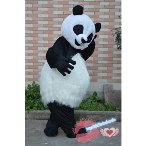 Short Plush Panda Mascot Costume Animal Cosplay Suit Party Carnival Dress Up Childs Birthday Gift Adult Size One Size