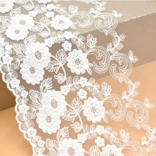 Hot Sale 2 Meters 18cm Width Super Wide Roseo Embroidered Lace Trim Clothing Decorative Home DIY Sewing Heart Crafts Decoration