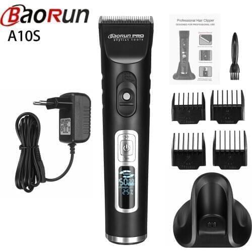 Baorun Professional Hair Timmer LCD Display Waterproof Low Noise Electric Hair Clipper Beard for men Barber Hair Cutting Machine