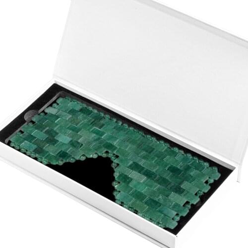 Aventurine Jade Eye Mask For Hot and Cold Anti Aging Therapy Natural Healing Stone Eliminate Wrinkles Skin Care Masks Gift Box