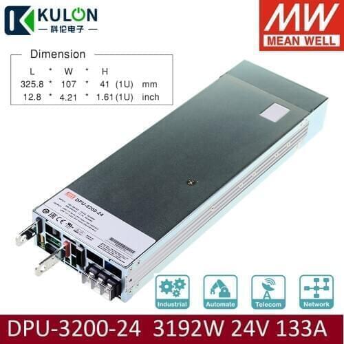 MEANWELL DPU-3200-24 24V 133A 3192W parallel connection Switching Power supply with single output Voltage Adjustable active PFC