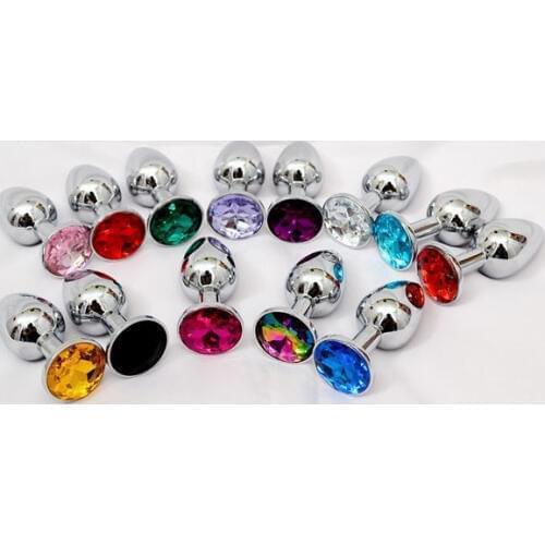 Metal Anal Butt Plug,Booty Beads Sex Toy Stainless Steel Crystal Jewelry Anal Plugs Sex Toys 70*28MM Free Shipping 100pcs/lot