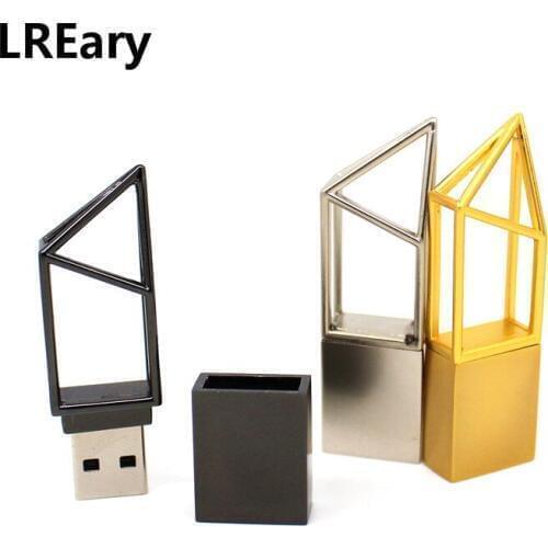 Customized logo metal cube model USB Flash Drive car key memory Stick Pen drive silver/gold/black PenDrive 8GB 16GB 32G 64GB