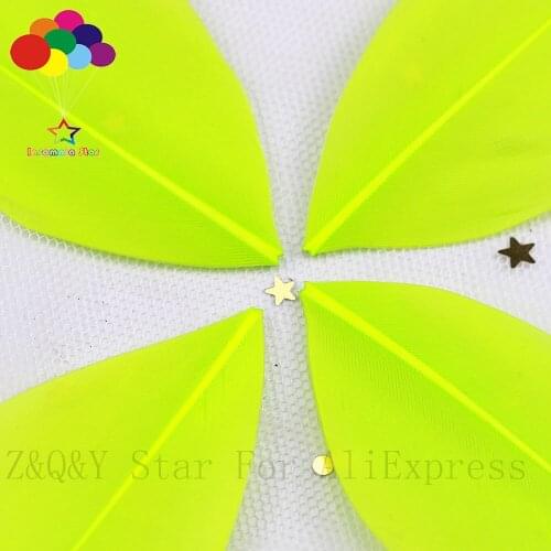 Natural 5-9CM goose feathers hard floating head dyed fluorescent 100PCSDIY craft jewelry bubble ball decorative feather