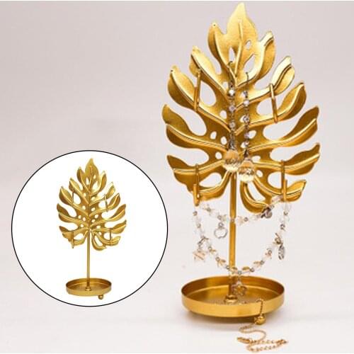 Nordic Simple Leaf Shape Hanging Jewelry Organizer for Ornaments Living Room