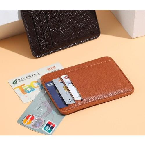 New small mini ultra-thin travel cardholder credit card holder bank card holder men’s and women’s solid color small card holder