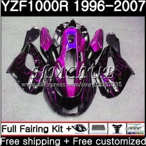 Thunderace For YAMAHA YZF1000R 96 97 98 99 00 01 21HC.5 YZF 1000R YZF-1000R Purple flames 1996 1997 1998 1999 2000 2001 Fairing