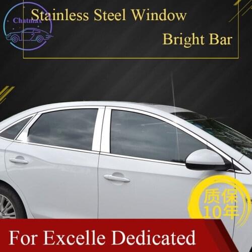 Stainless Steel Bar Car Window Trim for Buick Excelle GT 2009-2021 Car Door Window Bright Strip Decoration Accessories