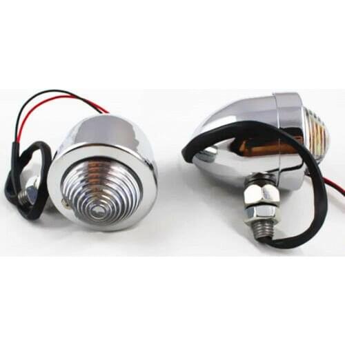 Clear Chrome Metal Bullet Turn Signal Light For Honda Kawasaki Suzuki Yamaha Harley Victory Rat Bike
