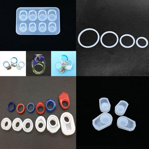 DIY Crystal Epoxy Ring Pendant Silicone Mold Crafts Epoxy Bracelet Making Mold Creative Jewelry