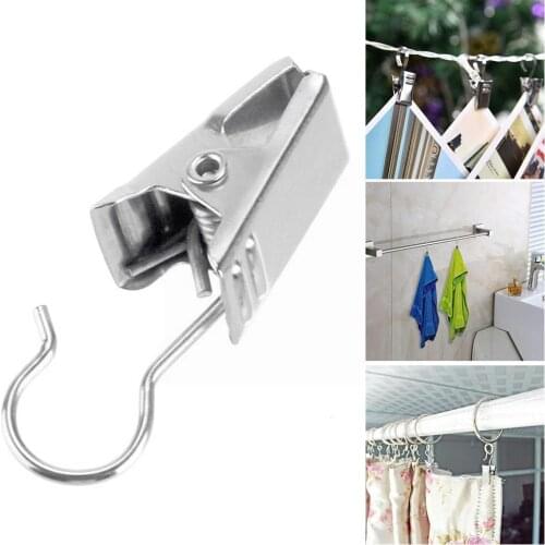 1pcs Silver Curtain Clips 35mm Sturdy Window Curtain Accessories Drapery Hook Home Decoration Holder Supplies Clips Iron U9H1
