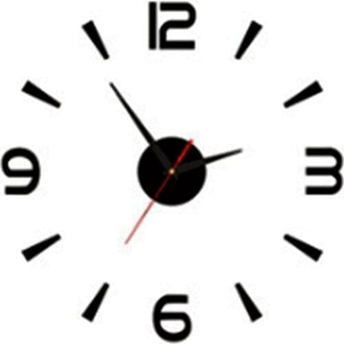 Modern Large Wall Clock Plastic glass 3D Unique Large Wall Sticker Mirror Clock DIY Decorations 1 Piece