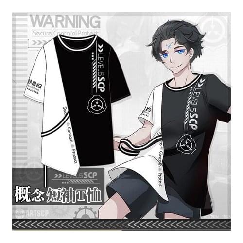 NEW Anime SCP Foundation Loose Cotton Short Sleeve T-Shirt Tee Summer Men Women Student Casual Pullover Tops Cosplay