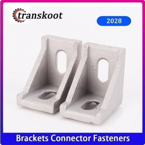 Free Shipping 20pcs 2028 2020 Corner Angle L Brackets Connector Fasten Fitting Long Hole for Aluminum Profile 2020 20x20