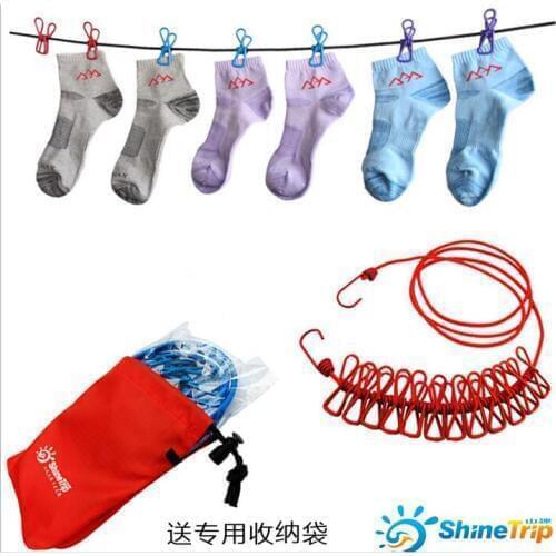 Fun with Mountain Brigade rack portable clothesline retractable clothesline windproof elastic clothesline drying rack 12 clip