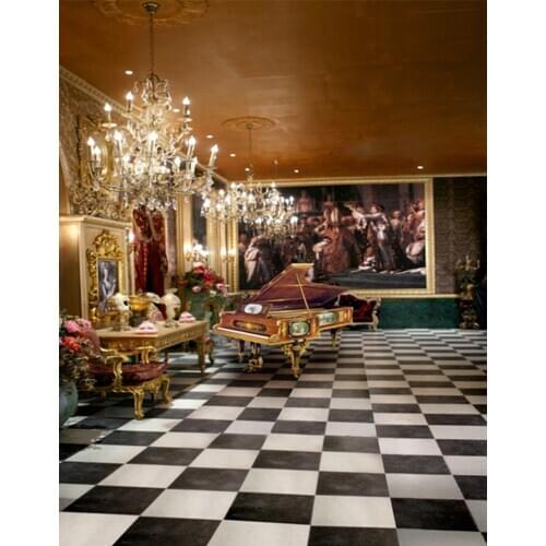 Vintage Living Room Piano Photography Backdrops Photo Props Studio Background 5x7ft