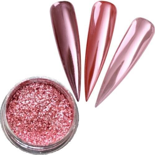 1 Box Mirror Nail Glitter Powder Gel Polish Chrome Pigment Rose Gold Mirror Powder Chrome Platinum Pigment Nail Art Glitter,8778