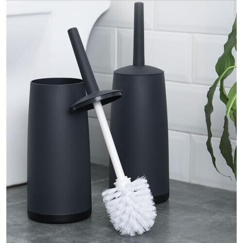 New 1PC Toilet Brush Holder Set Toilet Bowl Brush Dark gray for Bathrooms Modern Design with Lid and Long Handle