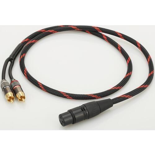 1 Piece Hifi XLR FEMALE to 2RCA Audio Cabler PC Mobilephone Amplifier Interconnect High Quality XLR Male to RCA Cable