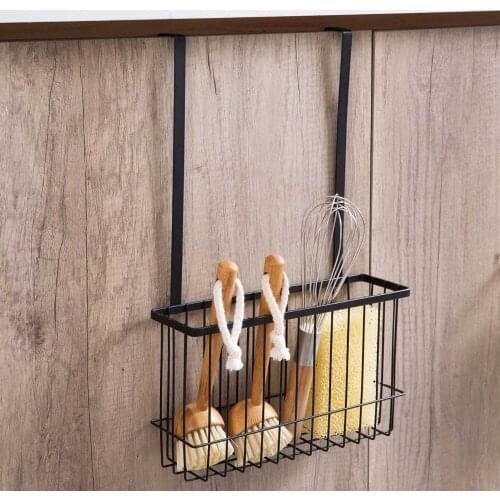 1PC Durable Bathroom Over Cabinet Door Hanging Storage Basket Holder Organizer Support Kitchen Tools Storage Shelves wall shelf