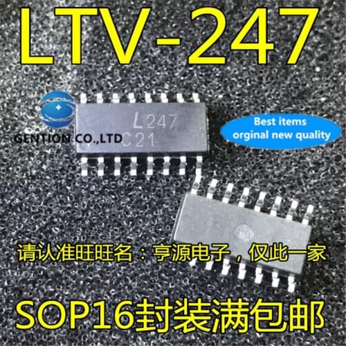 10Pcs LTV-247 SOP16 L247 Four way transistor optocoupler isolator chip in stock 100% new and original
