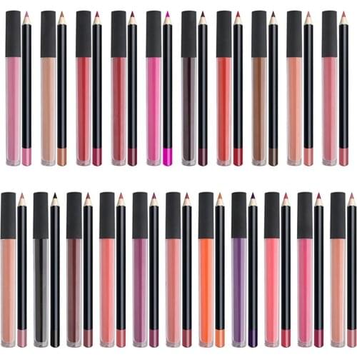 21 Colours Waterproof Lip Liner Private Label Cosmetics Custom Bulk Makeup Lipstick Pen