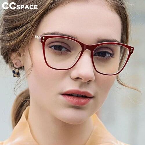 46947 Tr90 Cat Eye Anti Blue Light Optical Glasses Frames Rivet Men Women Fashion Computer Eyeglasses