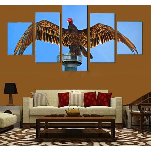 5 pieces spray painting huge eagly spreading its wings on oil painting canvas for home decor and wall poster, gallery