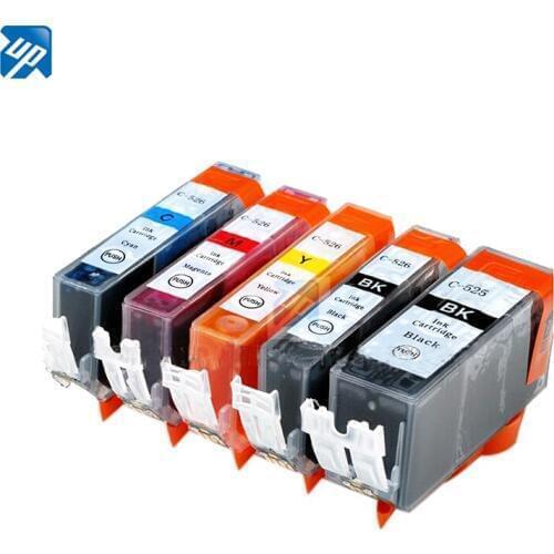 5 X PGI 525 ink cartridge For Canon iP4850 iX6550 MG5150 MG5250 MG6150 MG8150 MX885 MG5350 MG6250 MG8250 iP4950 printer full ink